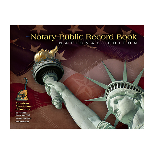 Kansas Notary Public Record Book (Journal ) - Statue of Liberty Brown Cover